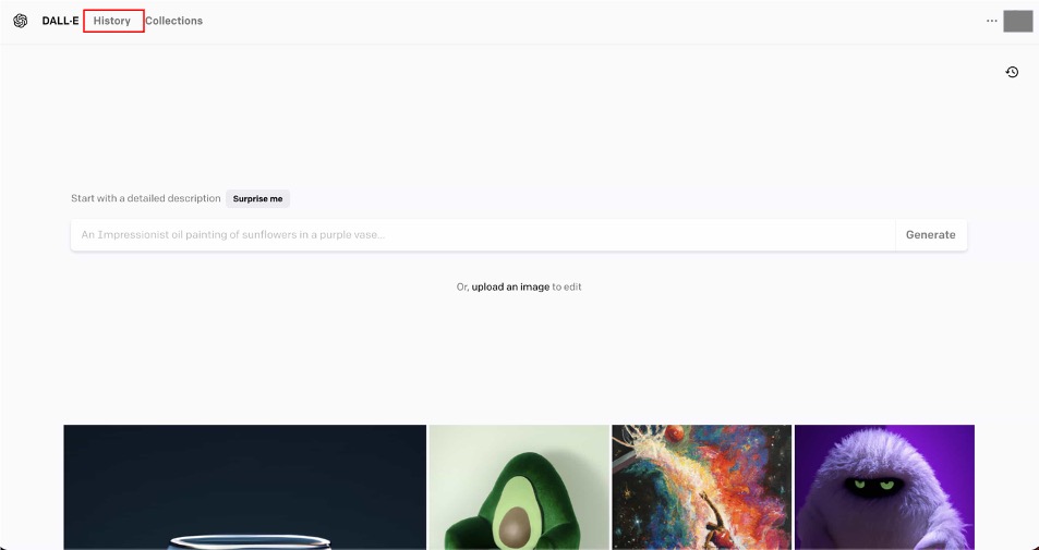 「DALL·E 2」生成した画像を確認する
