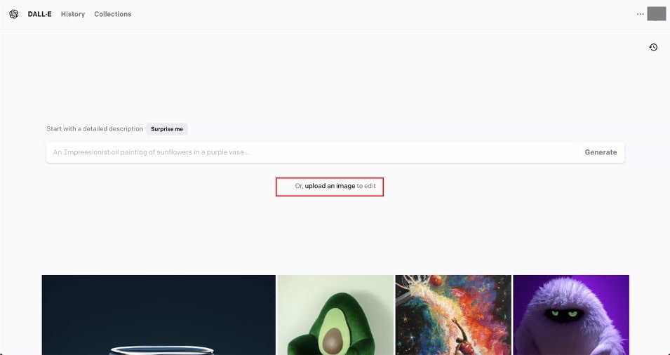 「DALL·E 2」画像のアップロード