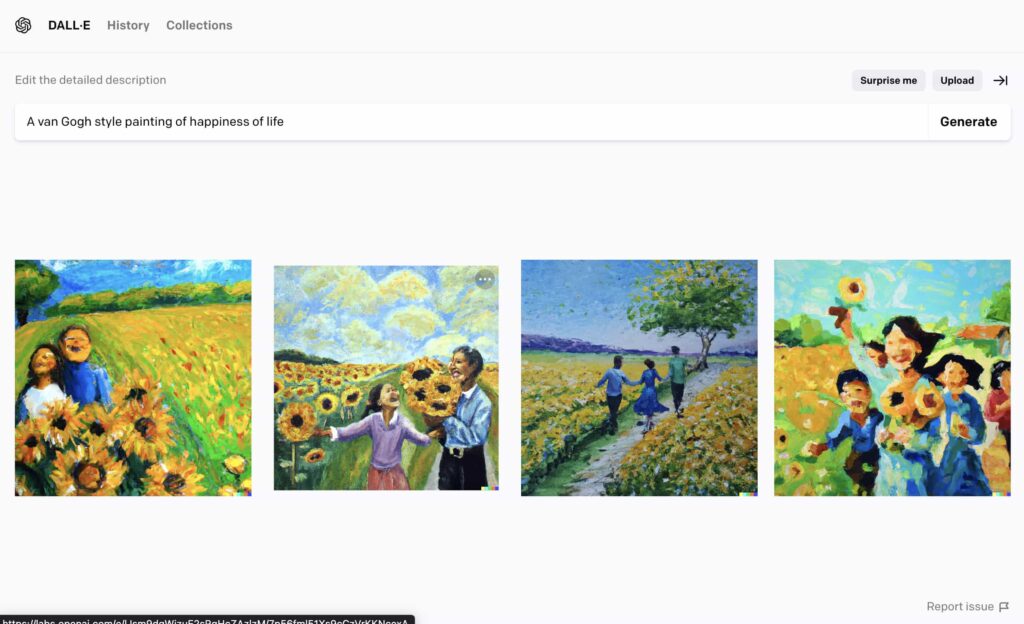 ゴッホ風のアート作品の生成例