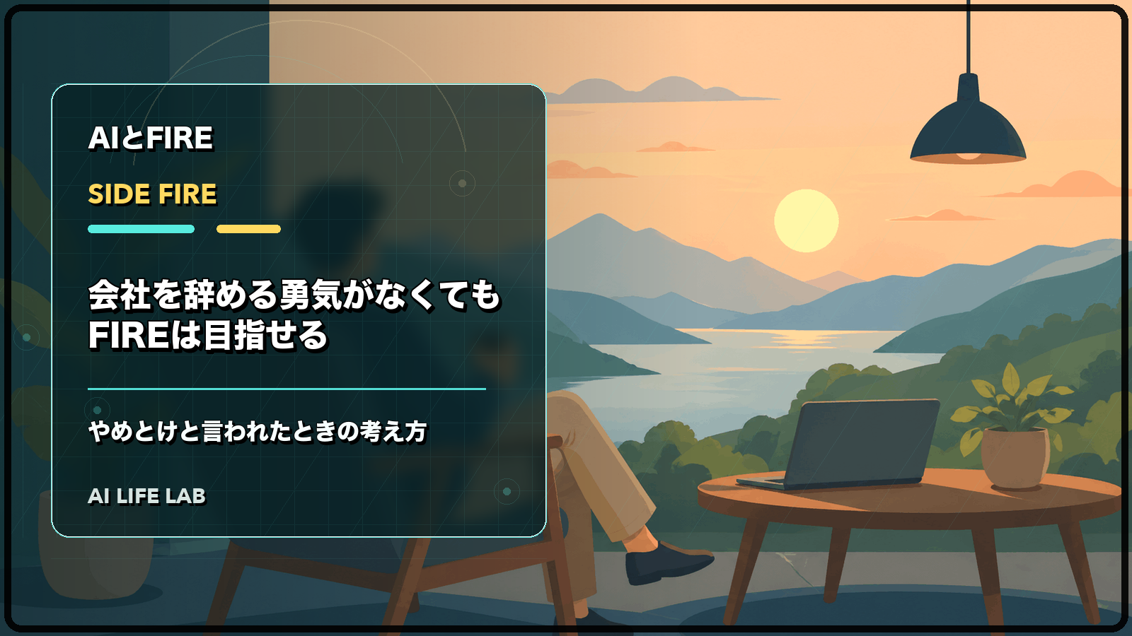 会社を辞める勇気がなくてもFIREを目指す考え方を整理するイラスト